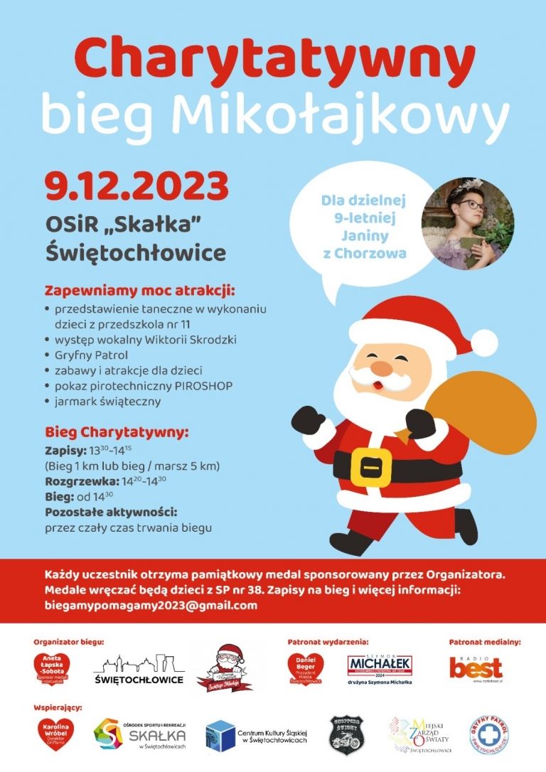 Charytatywny bieg Mikołajkowy - 9 grudnia